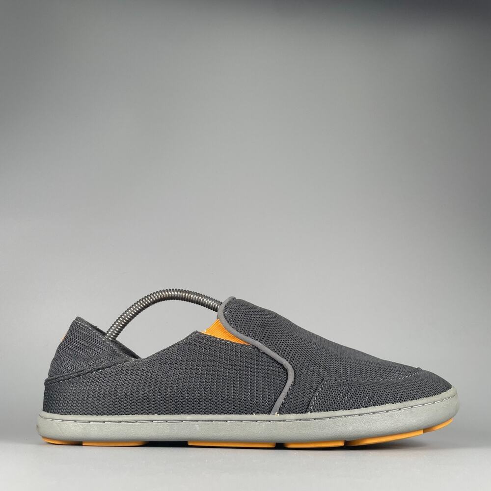 Olukai Nohea Mesh Men's 10.5 Gray Orange Mesh Slip On Loafers Casual Sneaker EUC - Picture 5 of 9